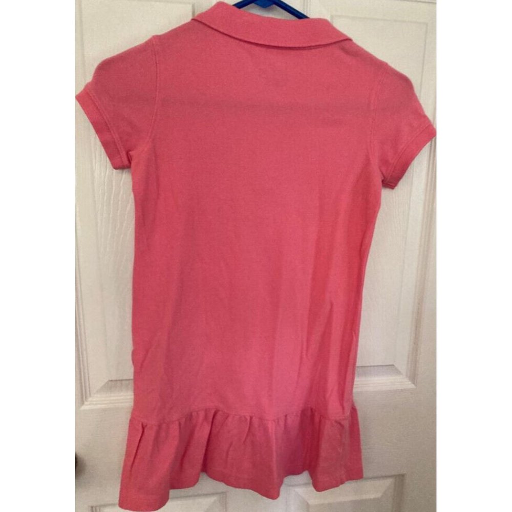 Vineyard Vines Kids Girls Pink Button Up Collared Shirt Dress Ruffled M 10 12 - Picture 2 of 7